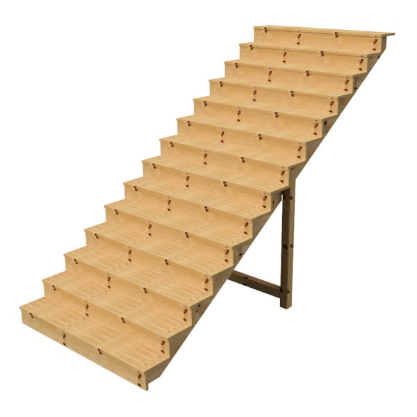 Holztreppe mit dreizehn Stufen