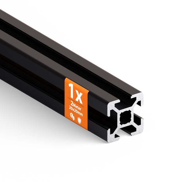 Aluminiumprofil, 20x20 mm, 2 Meter lang
