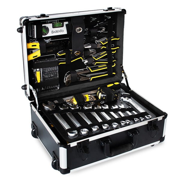 Geöffneter Werkzeugkoffer mit diversen Werkzeugen