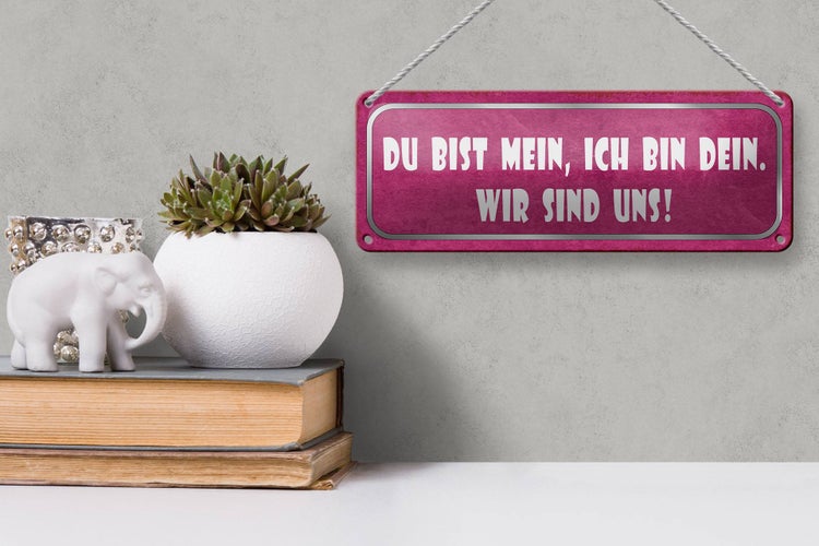 Blechschild Spruch 27x10cm du bist mein ich dein wir uns Dekoration