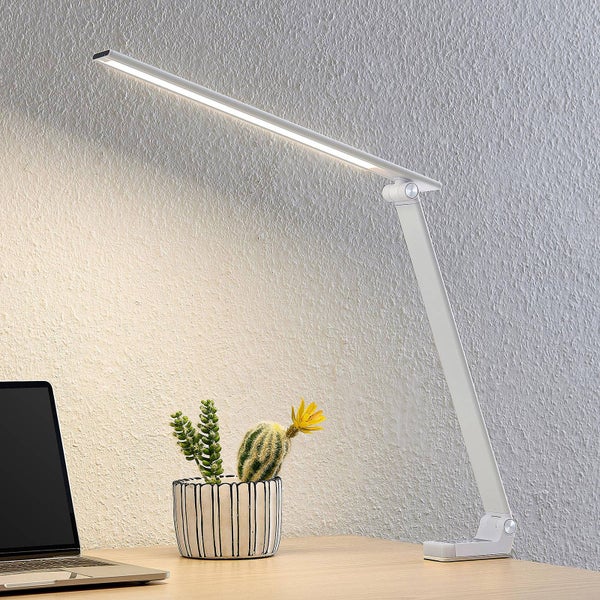 PRIOS LED Tischlampe Tamarin ( Touchdimmer) dimmbar (Modern) in Weiß (1 flammig, ) - Tischleuchte Schreibtischlampe Nachttischlampe Touch Lampe Arbeitszimmerleuchte