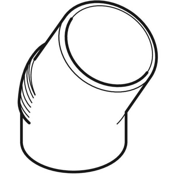 Illustration eines Rohrbogens 45 Grad für Abwasserrohre.