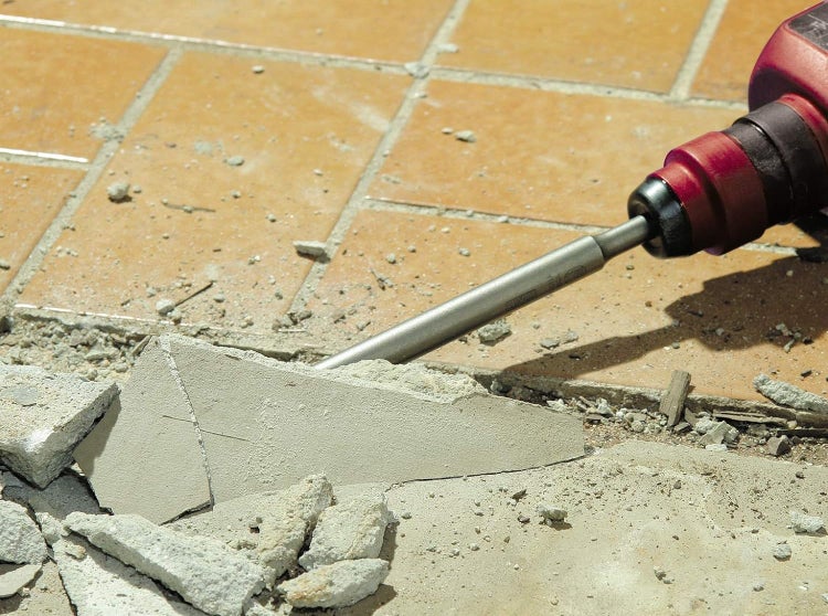 kwb SDS-Plus Hammer Meißel-Set, 12-teiliger Stein-u. Betonbohrer Satz im Kunstoff-Koffer, Bohrer-und Meißelset, groß