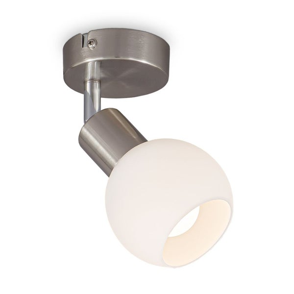 Wandleuchte - 5W, 470lm, LED, schwenkbar, Glas, warmweiß, matt-nickel