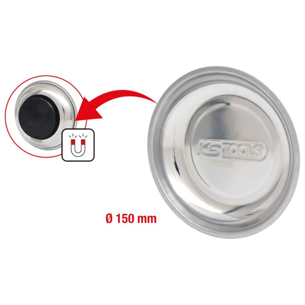 KS Tools magnetische Ablageschale, Durchmesser 150 Millimeter