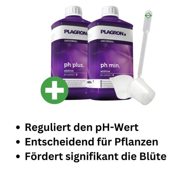 Plagron pH-Plus & pH-Minus Set 2x 500 ml  – Mineralischer pH-Regulator für optimales Wachstum, Ertrag & gesunde Pflanzen in Garten, Hydroponik & Teichsysteme