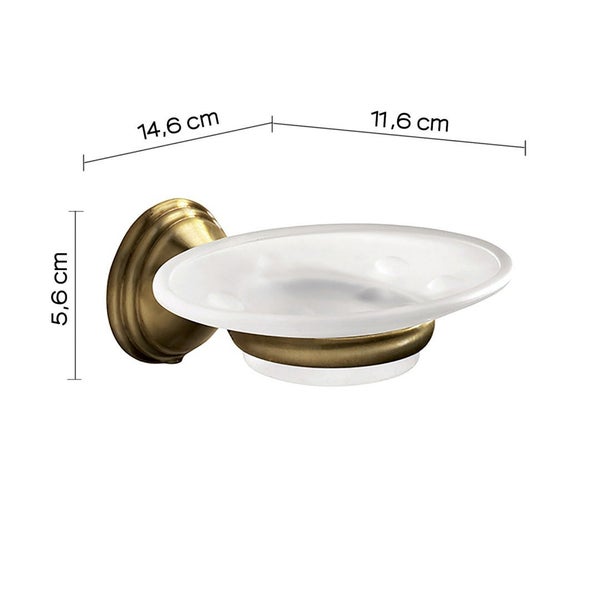 Glasschale und Edelstahl Halter in Bronzefarbe | Rosa