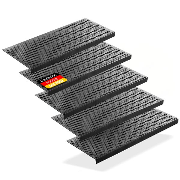 BigDean 5 Stück Stufenmatten aus Gummi – 75 x 25 cm – Outdoor Treppenstufenmatten – Anti Rutsch Gummimatten Kreis Design