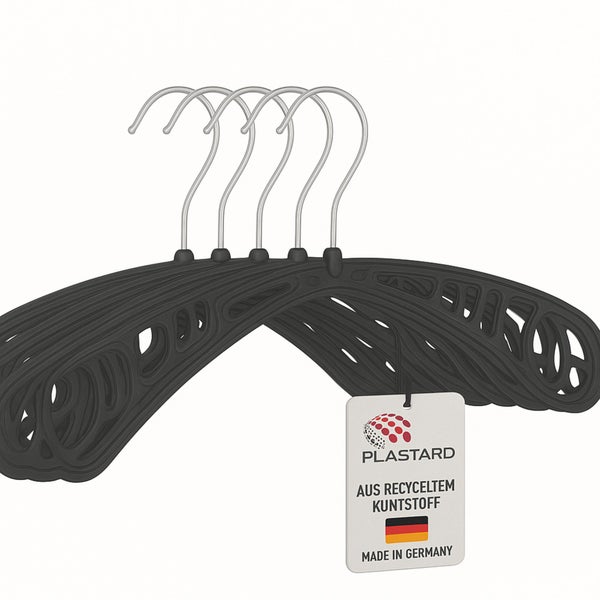 Plastard 50 Stück Kleiderbügel S38 38 cm – Kunststoff – platzsparend, rutschfest, 360° drehbar