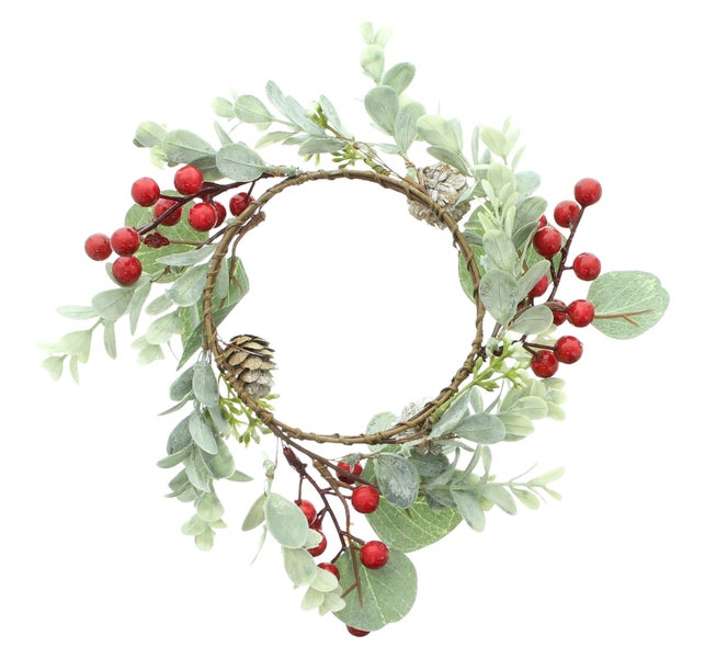FRANK FLECHTWAREN | Kranz Rote Beeren, klein, D: 22 cm, KUNSTSTOFF