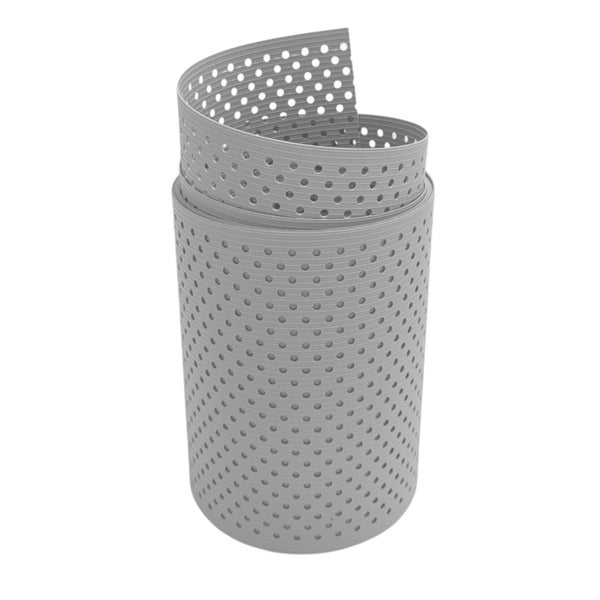 Gelochtes Befestigungsband aus Kunststoff für verschiedene Anwendungen.