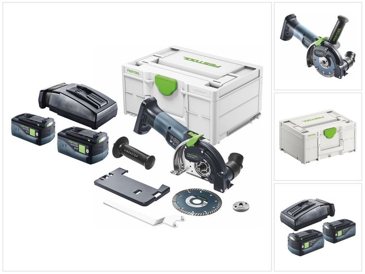 Festool DSC-AGC 18-125 FH EB-Basic Akku Freihandtrennsystem 18 V 125 mm Brushless + 2x Akku 5,0 Ah + Ladegerät + Systainer