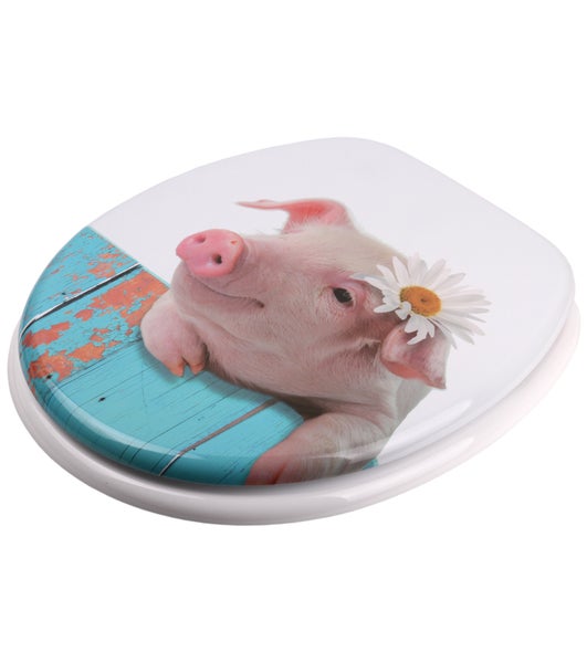 WC-Sitz mit Absenkautomatik Schwein