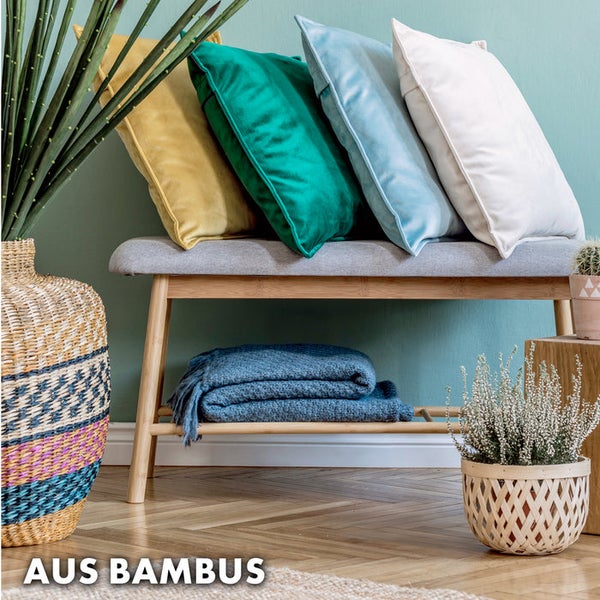 FLOORDIREKT Bambus-Sitzbank Montana - Praktisches Schuhregal - mit Stauraum und Sitzkomfort