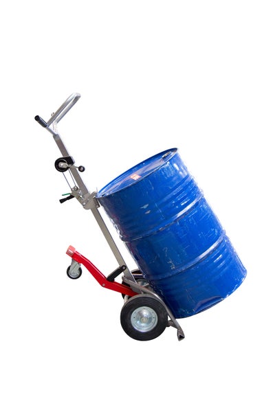 Fasstransportwagen mit blauem Fass