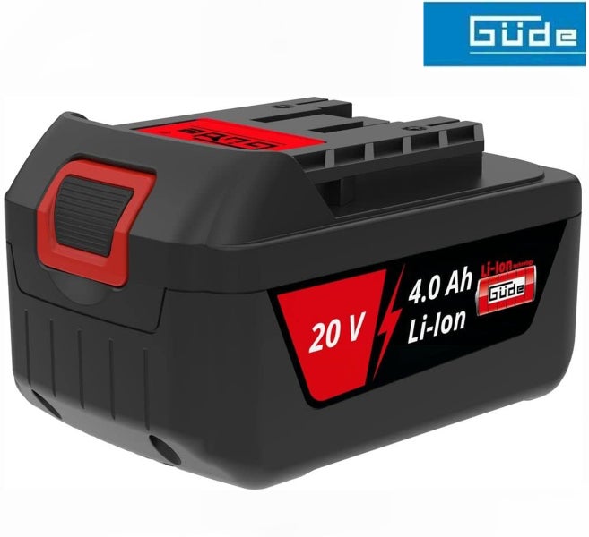 Güde Lithium-Ionen-Akku 20 Volt, 4,0 Amperestunden Kapazität, passend für Güde Akkugeräte.