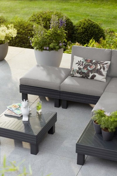 Keter Elements Loungebank + Balkonset - 5 bis 6 Personen - Graphit