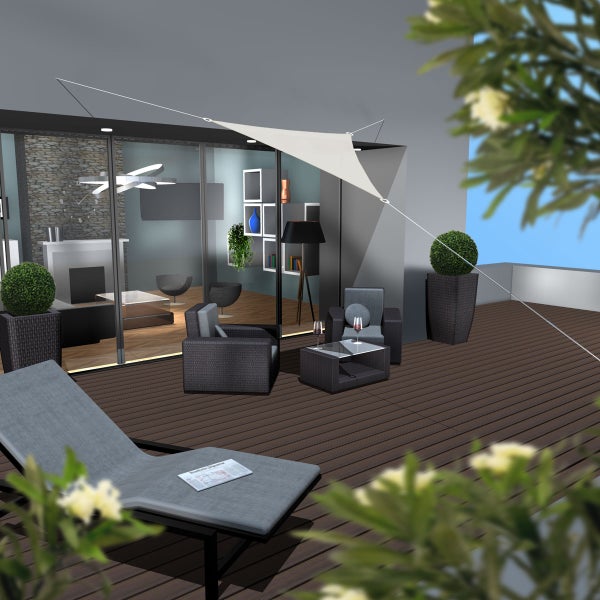 AMANKA UPF50+ UV Sonnensegel 2x2x2 Polyester Dreieck Wasserabweisend Wetterfest Garten Balkon Beige
