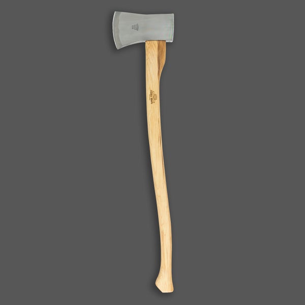 Spaltaxt von Helko Werk mit Stahlkopf und langem Hickory Holzstiel