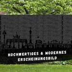 Sichtschutz mit dem Text 'Hochwertiges und modernes Erscheinungsbild'