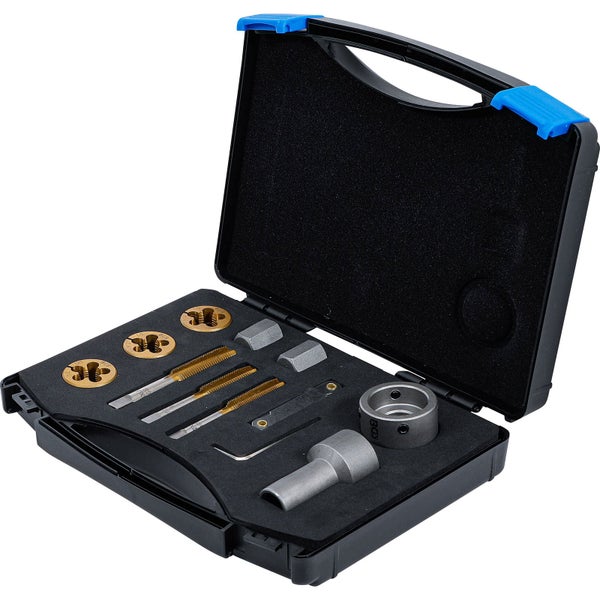 Gewindeschneider und Schneideisen Satz im Koffer