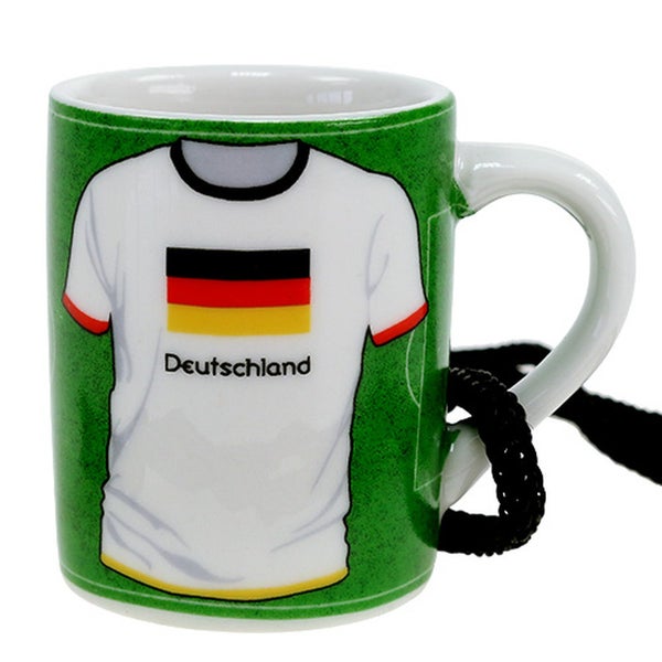 Tasse mit Deutschland Trikot Motiv und Kordel