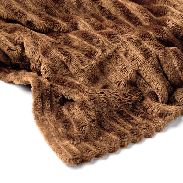 MARTHY - Plaid 140x180 cm - Tobacco Brown - Braun
