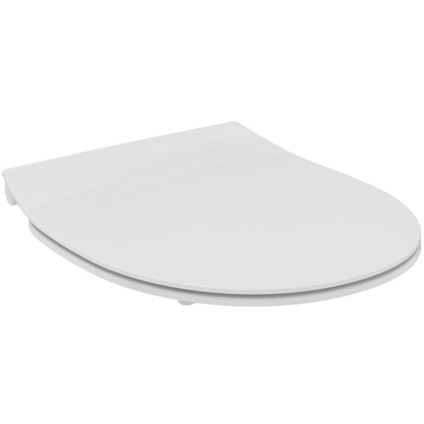 Ideal Standard - Universal WC-Sitz oval, Sandwich Design, mit Absenkautomatik, Antibakteriell, Abnehmbar, Urea, Weiß
