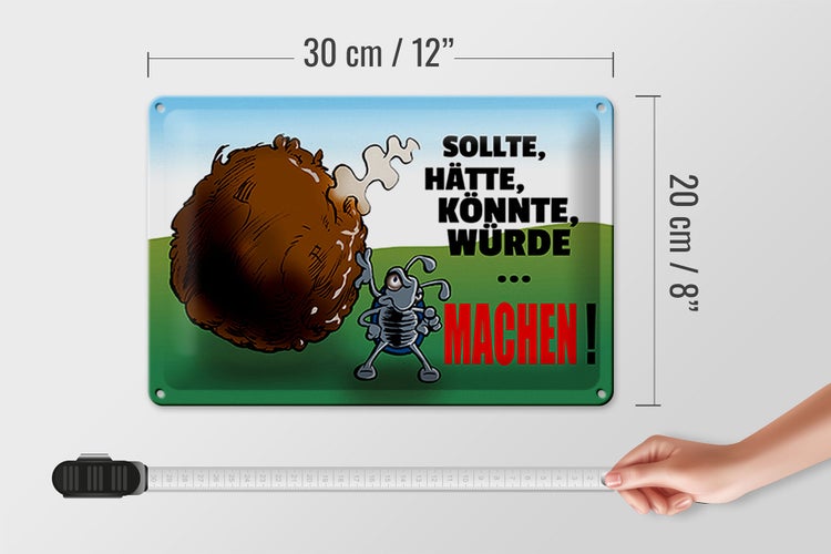 Blechschild Spruch 30x20cm Sollte hätte könnte Machen