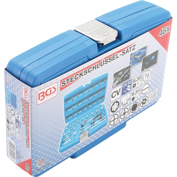 BGS technic Steckschlüssel-Satz mit 46 Teilen im blauen Koffer