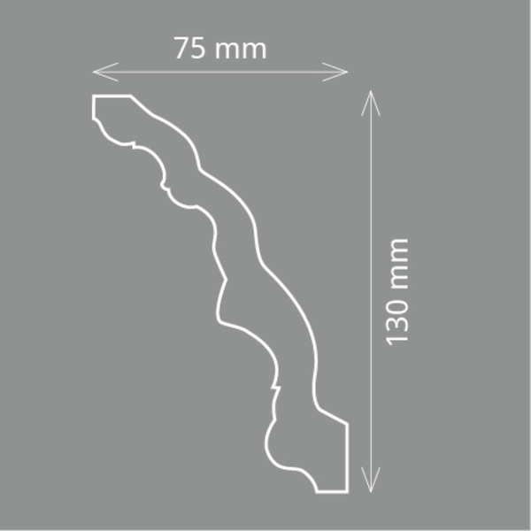 HOMESTAR Zierleiste Andrea (75 x 130 mm), Länge 2m