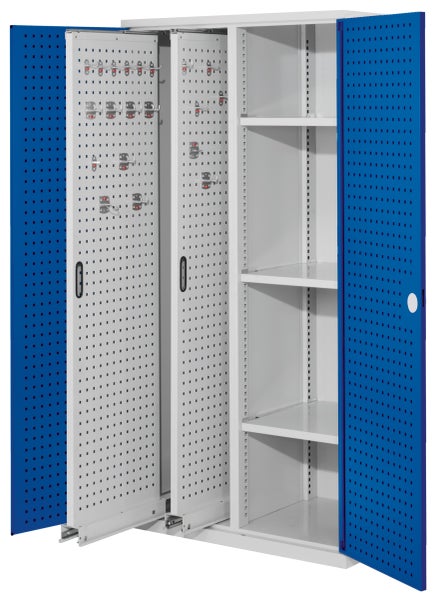 Kappes ®RasterPlan Vertikalschränke 1950x1000x600mm Modell 80 Lochplattentüren enzianblau