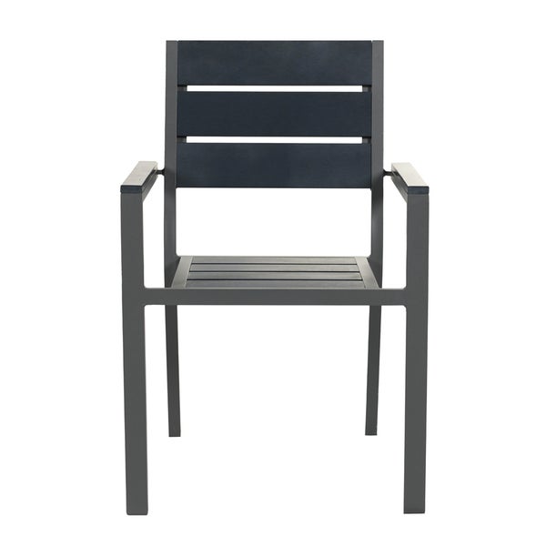 Home Deluxe - stapelbarer Gartenstuhl Madera - BxTxH: 56,6 x 57,5 x 85 cm - Stückzahl: 9 - Gestell: anthrazit, Sitzfläche: hellgrau I Campingstuhl Balkonstuhl Terrassenstuhl