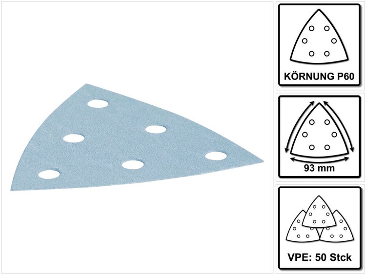 Festool STF V 93 / 6 P 60 GR / 50 Schleifblätter Granat 50 Stück ( 497391 )