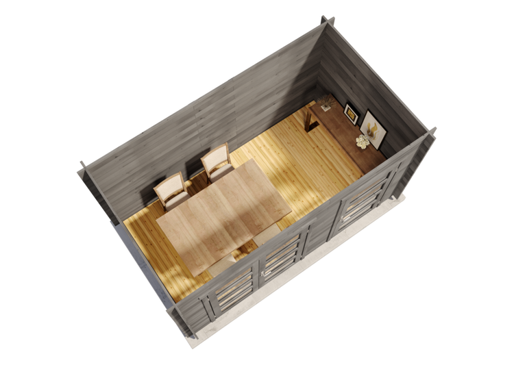 Alpholz Gartenhaus Paloma Grande aus Holz in Anthrazitgrau mit 28 mm Wandstärke, inkl. Fußboden