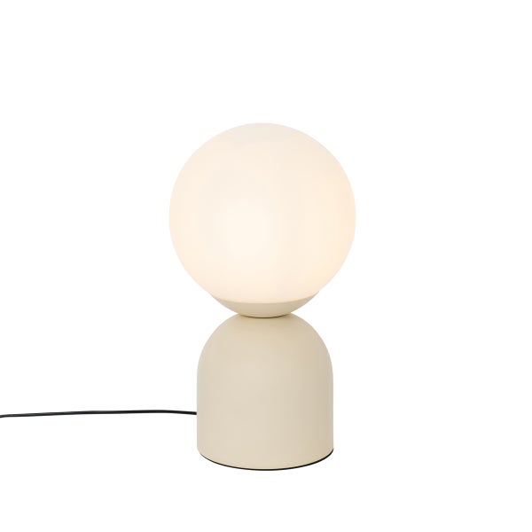 Hotel-Chic-Tischlampe beige mit Opalglas - Pallon Trend