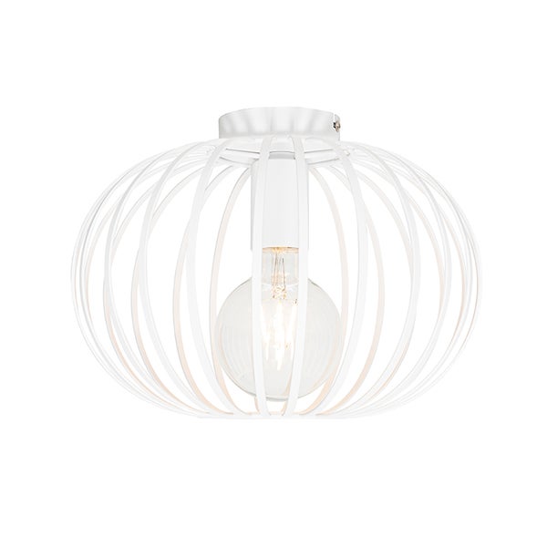 Deckenleuchte mit Metallgestell und Glühbirne