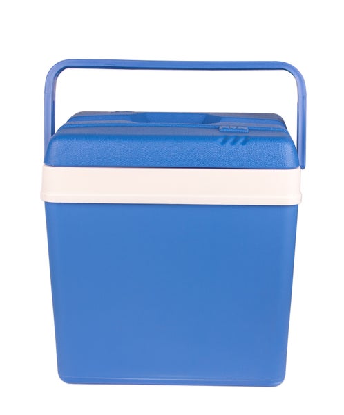 Kühlbox 24 Liter blau/weiß inkl. 6 Kühlakkus - Bis zu 11 Std. Kühlung - Thermobox aus Kunststoff - Outdoor Kühltasche für Camping, Picknick, Grillen & Garten