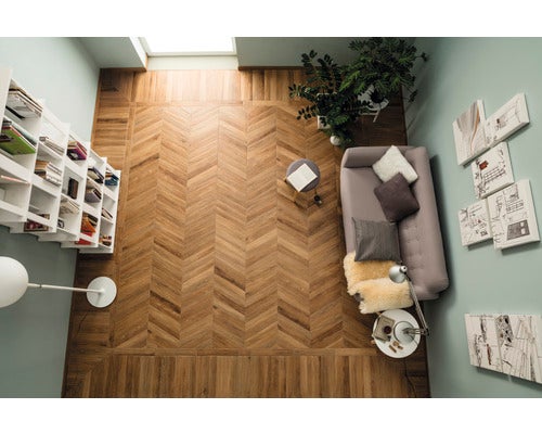 Wand- und Bodenfliese Auvergne Dore Chevron 7,5x40,7cm
