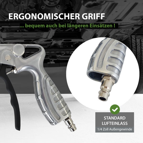 Druckluft Ausblaspistole mit ergonomischem Handgriff und Standard 1/4 Zoll Luftanschluss