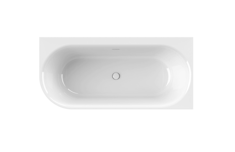 Calmwaters® Vorwand-Badewanne 160x75 cm Komplettset Seamless Comfort, fugenloses Design, vormontiert mit Schürze & Ablaufgarnitur, linke Ausführung, Made in EU, Acryl, 02SL6225