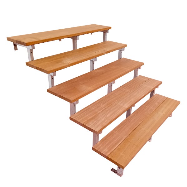 BALI Gartentreppe, Außentreppe, Terrassentreppe  Stahl H88cm - 5 Bankirai Hartholz Stufen B140cm