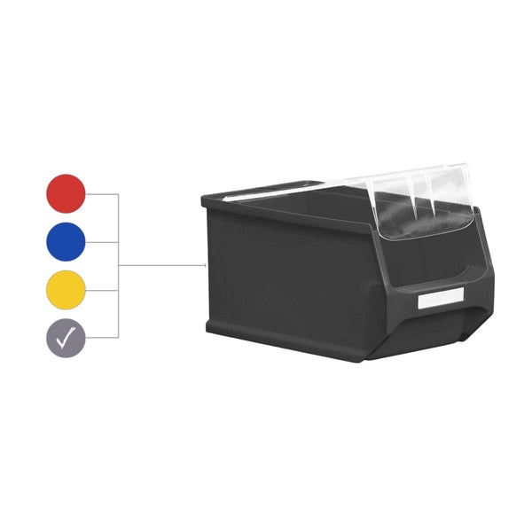 PROREGAL SuperSparSet 48 x Graue Sichtlagerbox 3.0 Mit Abdeckung HxBxT 12,5 x 14,5 x 23,5 cm 2,8 Liter Sichtlagerbehälter Sichtlagerkasten