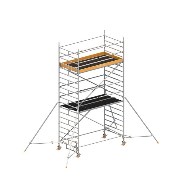 Layher Fahrgerüst mit zwei Arbeitsflächen