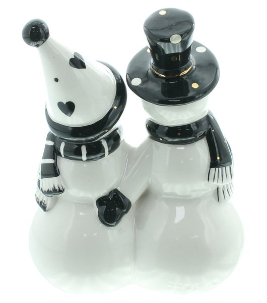 Dekorative Schneemannfigur mit Hut und Schal