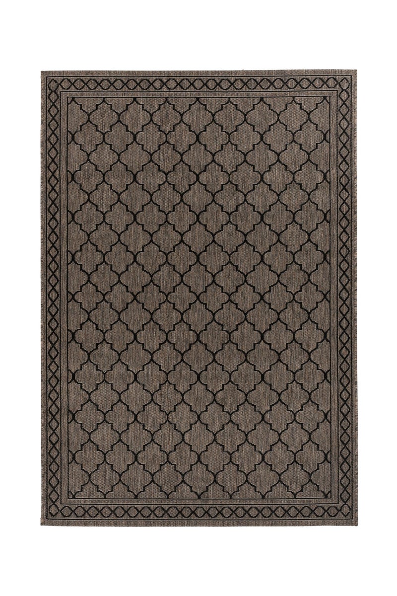 Flachflor Teppich Silkaria Grau / Braun Modern 120 x 170 cm