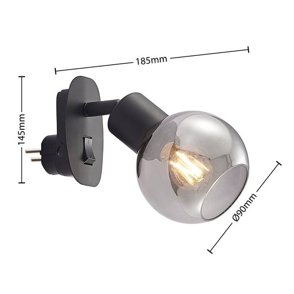 Lindby Wandleuchte, Wandlampe Innen Lioma (Modern) in Schwarz aus Metall (1 flammig E14) - Wandstrahler Wandbeleuchtung Schlafzimmer / Wohnzimmer Wohnzimmerleuchte