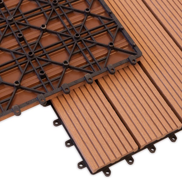FLOORDIREKT WPC Klickfliesen Royal Terrassendielen - 30 x 60 cm - Hellbraun 6er-Set 1 m²