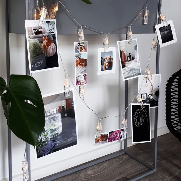 Lichterkette - 2,4W, 120lm, 5m, LED, batteriebetrieben, 40 clips, warmweiß, klar