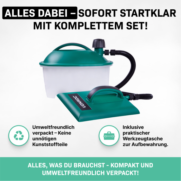 VONROC Dampftapetenablöser zum Tapeten entfernen [2000W] - Tapetenablöser mit Dampf [75 Minuten Arbeitszeit] - Tapetenlöser Dampfgerät 3,5m Schlauch und 3,5l Wassertank